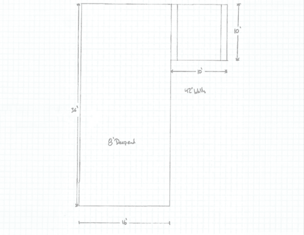 Step 1 Sketch Drawing of pool design